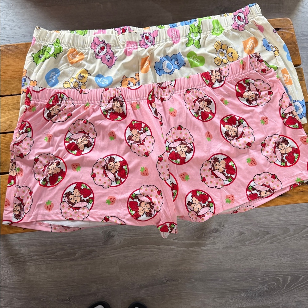 Sleep shorts 2xl (20) Strawberry Shortcake and CareBear soft material NEW W/ TAG